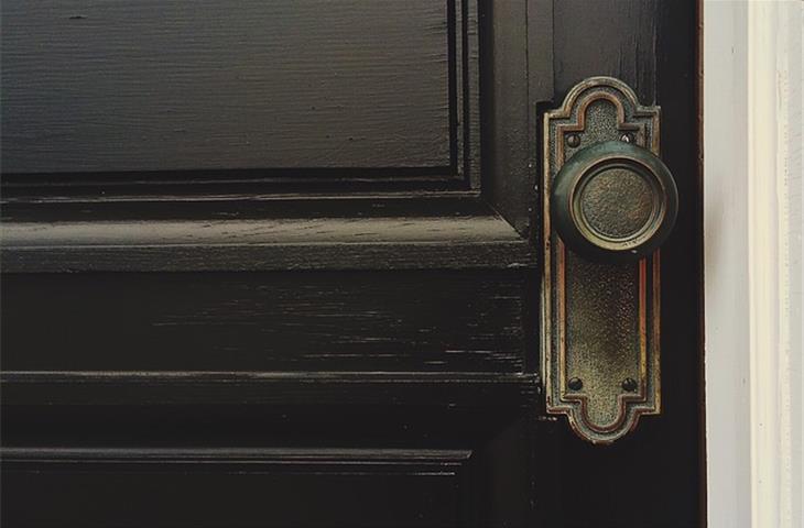 black door hinges and knobs