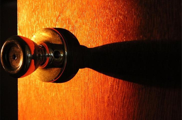 open and slide in cabinet door